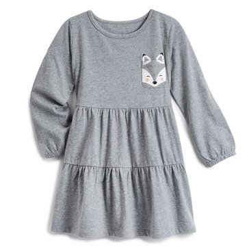 Liberty & Valor Big Girls' Fox Pocket Tiered Knit Dress