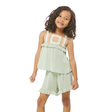 Sweet Butterfly Big Girls' Crochet Ruffle Short Sets