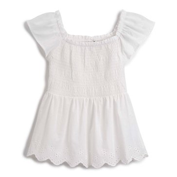 Wallflower Big Girls' Smocked Baby Doll Top