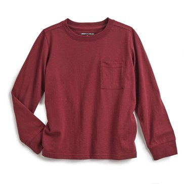 Liberty & Valor Big Boys' Long Sleeve Core Crew Pocket Tee