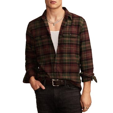 Lucky Brand Men's Long Sleeve Big Slub Plaid Utility Shirt