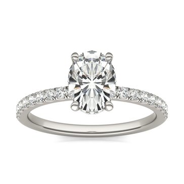 Charles & Colvard Forever Bright 1 3/4 cttw Moissanite Hidden Halo Engagement Ring
