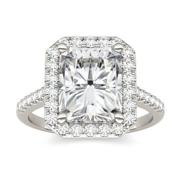 Charles & Colvard Forever Bright 4 2/5 cttw Moissanite Halo Engagement Ring