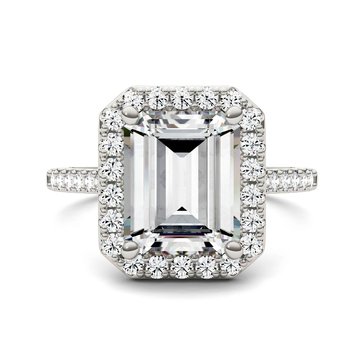 Charles & Colvard Forever Bright 4 cttw Moissanite Halo Engagement Ring