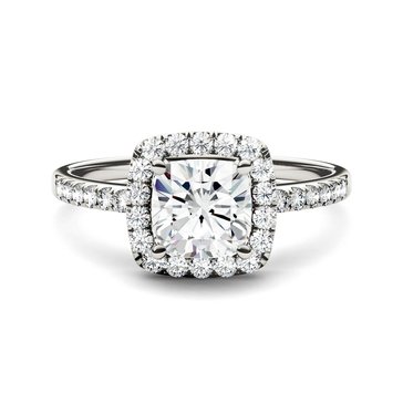 Charles & Colvard Forever Bright 1 2/5 cttw Moissanite Halo Engagement Ring