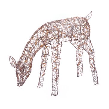 Alpine Grazing Rattan Doe Deer Decoration