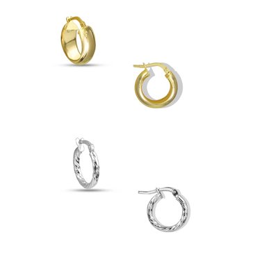 Argento Vivo Huggie Earring Set