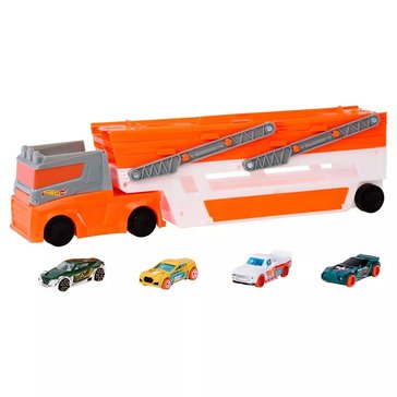 Hot Wheels Mega Hauler Die-Cast Cars and 4 Cars Set