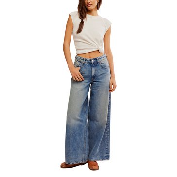 Free People Women's Waterfalls Baggy Wideleg Jean