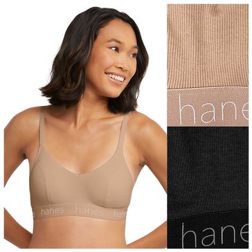 Hanes Women's Ultimate Originals Triangle Bralette 2-Pack
