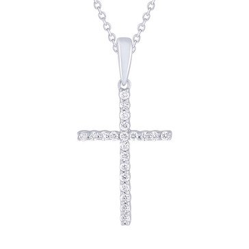 Diamond Accent Cross Pendant Necklace