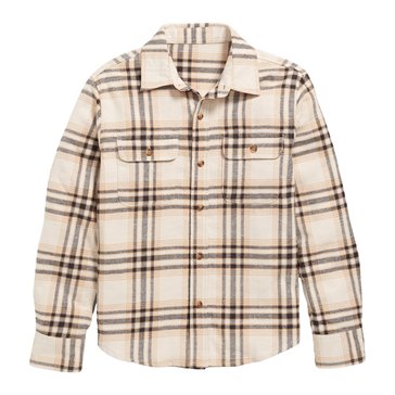Old Navy Big Boys' Long Sleeve Flannel Curved Hem Shirt