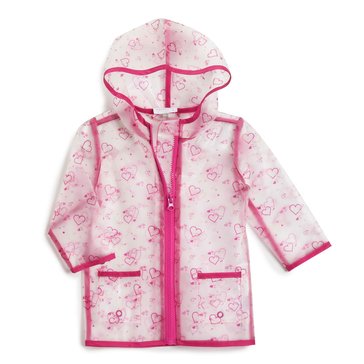 Wanderling Baby Girls' Hearts Raincoat