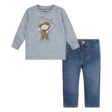 Levi's Baby Boys' Cowboy Tee Carpenter Pant Set