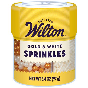 Wilton Gold White 6 Cell Sprinkles