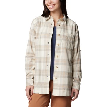 Columbia Women's Holly Hideaway Long Sleeve Oversize Flannel Plaid Shirt