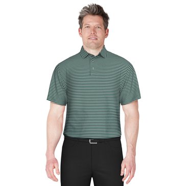 PGA Tour Men's Short Sleeve Heather Stripe Feeder Polo