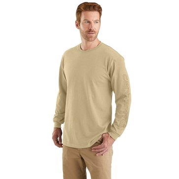 Carhartt Men's Loose Fit Heavyweight Long-Sleeve Logo Sleeve Graphic T-Shirt