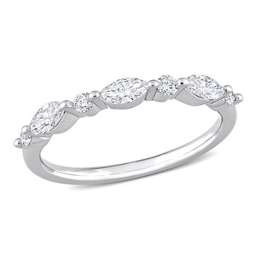 Created Forever 1/2 cttw Marquise and Round Cut Lab Grown Diamond Semi-Eternity Ring