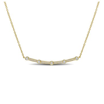 Created Forever 1/3 cttw Lab Grown Diamond Curve Bar Necklace