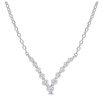 Created Forever 1/3 cttw Lab Grown Diamond Graduated V Necklace