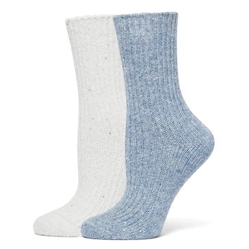 Hue Women's Sequin Soft Rib Crew Socks 2-Pack