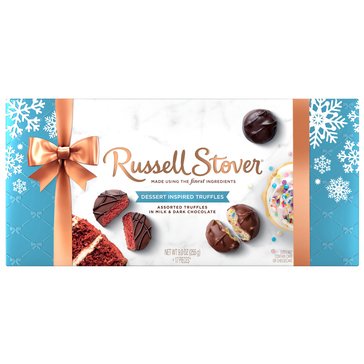 Russell Stover Holiday Assorted Truffles Dessert Box, 9oz