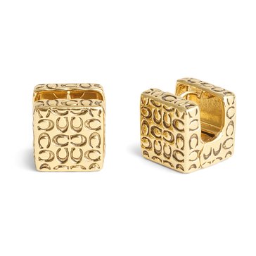 Coach Quilted Cube Huggie Earrings