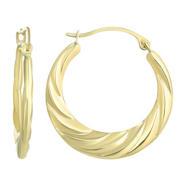 Swirl Polished Hoop Earrings