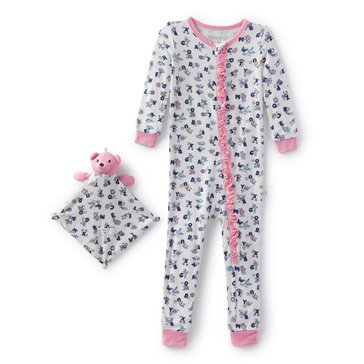 Sleep On It Infant Girls' Coverall with Blanket Buddy