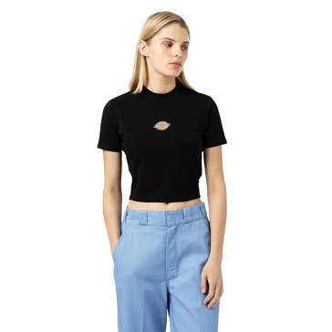 Dickies Women's Short Sleeve Maple Valley Crop Solid Logo Tee