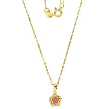 Lulea Enamel Flower Pendant Necklace