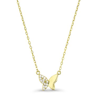Lulea Half Pave Butterfly Necklace