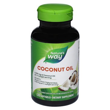 Natures Way Coconut Oil Softgels, 120-Count