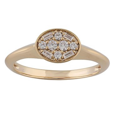 Because by Navy Star 1/5 cttw Diamond Cluster Signet Ring