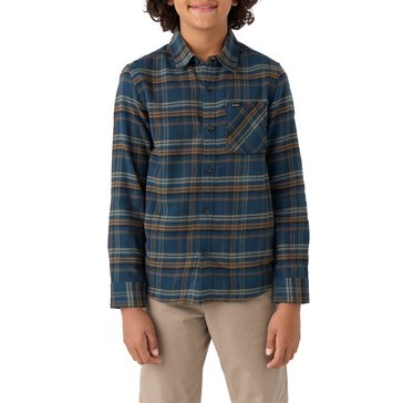 O'Neill Big Boys' Redmond Plaid Long Sleeve Button Down Shirt
