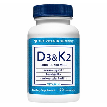 The Vitamin Shoppe Vitamin D3 and K2 Capsules