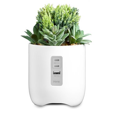 iHome Faux Succulent USB Charging Station