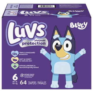 Luvs Platinum Diapers Big Pack Size 6 64 COUNT