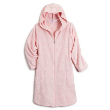 Jasmine Rose Women's Warm Hearts Zipped Hooded Robe