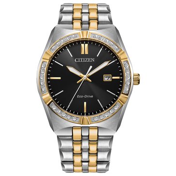 Citizen Men's Corso Classic Diamond Bezel Bracelet Watch