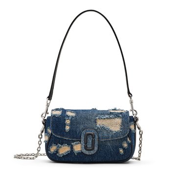 Marc Jacobs Rip and Repair Denim Small Shoulder Bag Covered J Marc