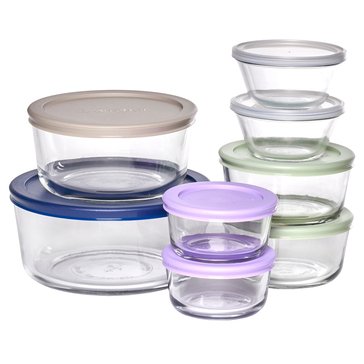 AH 16 pc Glass Snugfit Lid Set