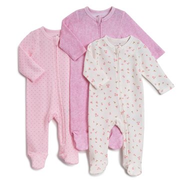Wanderling Baby Girls' Waffle Coveralls 3-Pack
