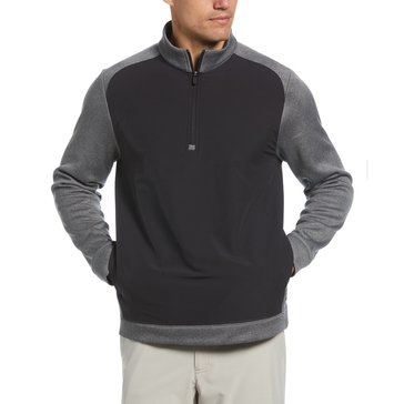 PGA Tour Men's Long Sleeve Cloud Fleece Mixed Media Quarter Zip 