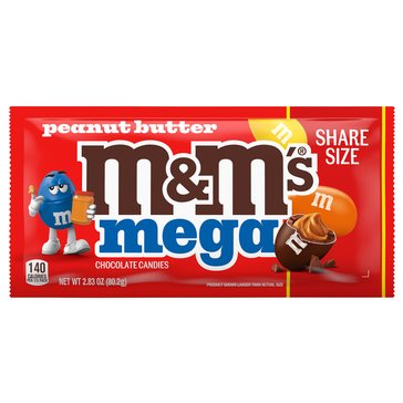 M&M's Mega Peanut Butter Chocolate Candies, 2.83oz
