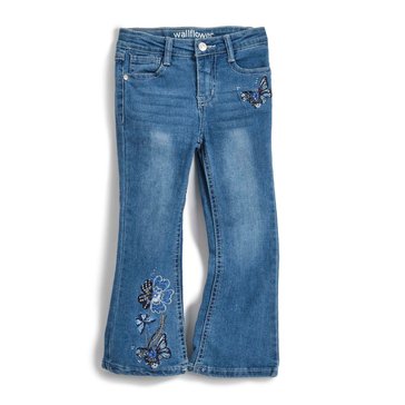 Wallflower Little Girls' Butterfly Bootcut Jeans