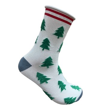 Legale Women's All Over Trees Raised Feather Crew Socks