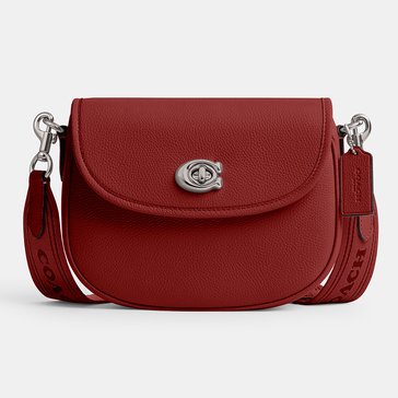 COACH Polished Pebble Leather Willow Saddle Bag