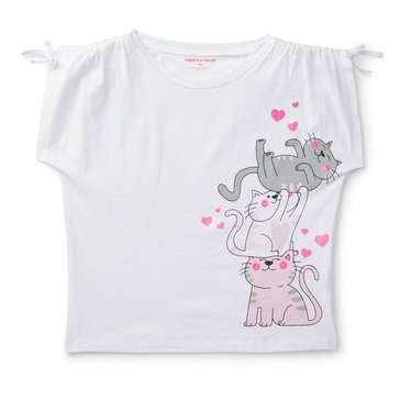 Liberty & Valor Little Girls' Stacked Cats Graphic Tee
